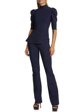 Chiara Boni Pinstripe Puff Sleeve Jumpsuit